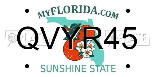 QVYR45 Florida License Plate