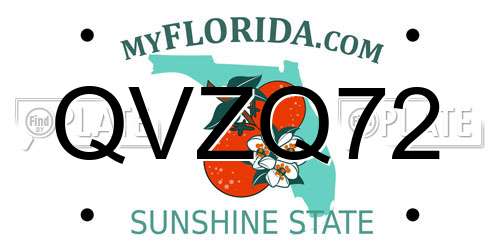 QVZQ72 Florida License Plate