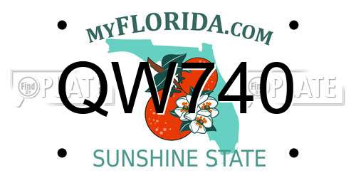 QW740 Florida License Plate