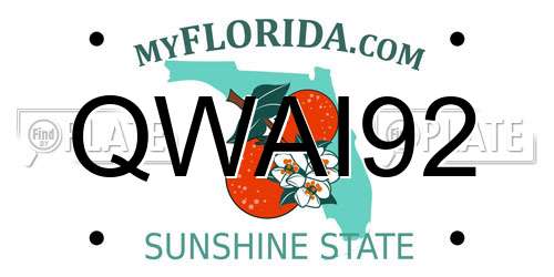 QWAI92 Florida License Plate