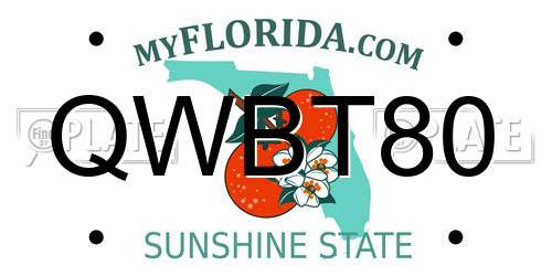 QWBT80 Florida License Plate
