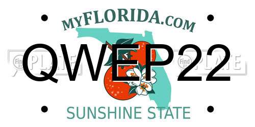 QWEP22 Florida License Plate