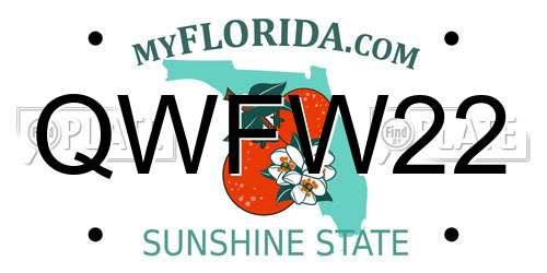 QWFW22 Florida License Plate