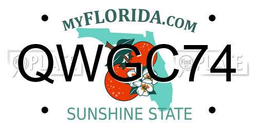QWGC74 Florida License Plate
