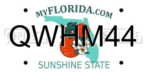 QWHM44 Florida License Plate