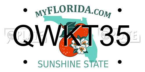 QWKT35 Florida License Plate