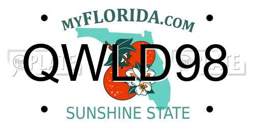 QWLD98 Florida License Plate
