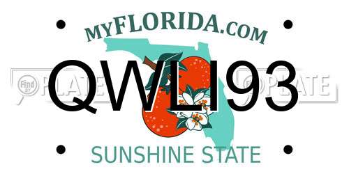 QWLI93 Florida License Plate