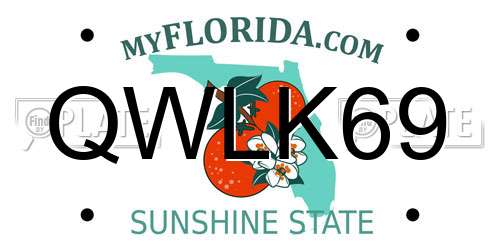 QWLK69 Florida License Plate