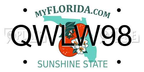 QWLW98 Florida License Plate