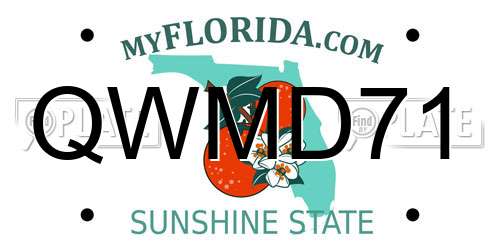 QWMD71 Florida License Plate