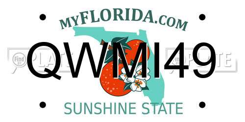 QWMI49 Florida License Plate