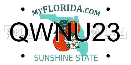 QWNU23 Florida License Plate