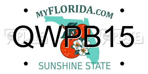 QWPB15 Florida License Plate
