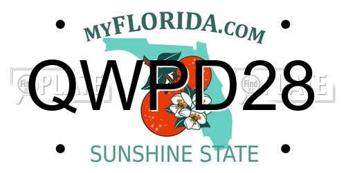 QWPD28 Florida License Plate