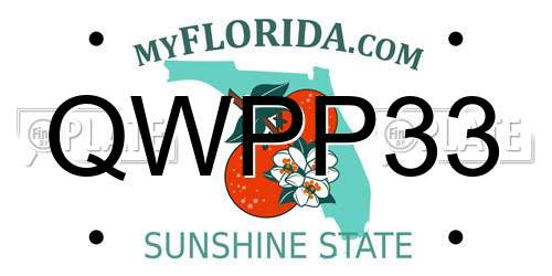 QWPP33 Florida License Plate