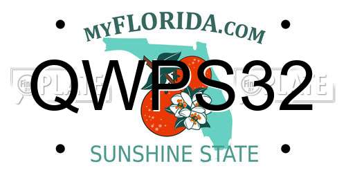 QWPS32 Florida License Plate