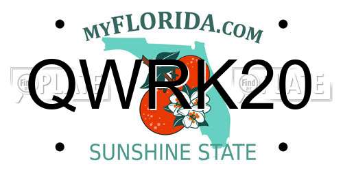 QWRK20 Florida License Plate