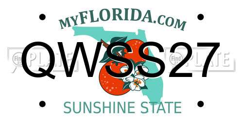 QWSS27 Florida License Plate