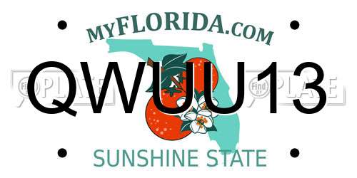 QWUU13 Florida License Plate