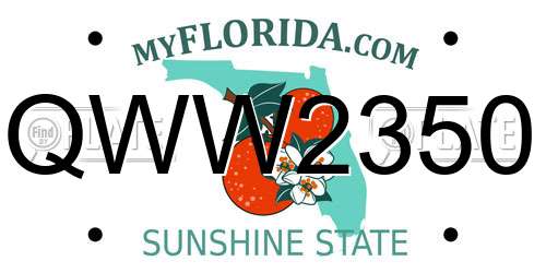 QWW2350 Florida License Plate