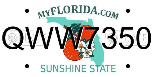 QWW7350 Florida License Plate
