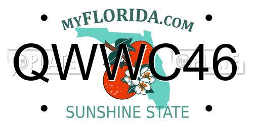 QWWC46 Florida License Plate