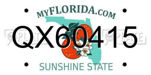 QX60415 Florida License Plate