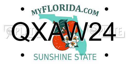 QXAW24 Florida License Plate