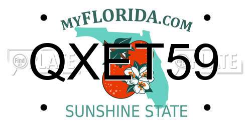 QXET59 Florida License Plate