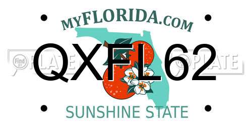 QXFL62 Florida License Plate