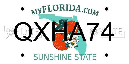 QXHA74 Florida License Plate
