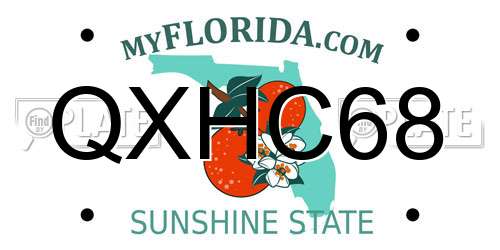 QXHC68 Florida License Plate