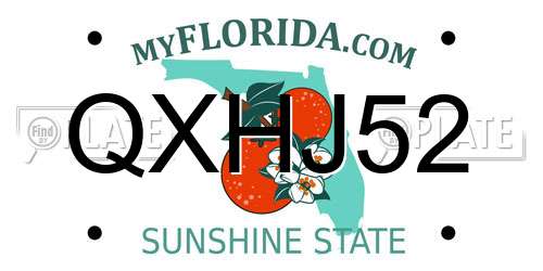 QXHJ52 Florida License Plate
