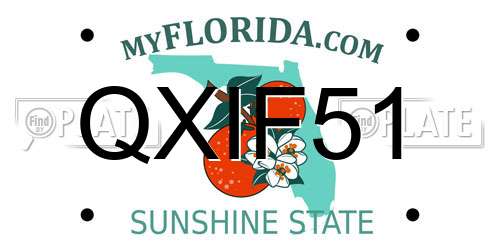 QXIF51 Florida License Plate