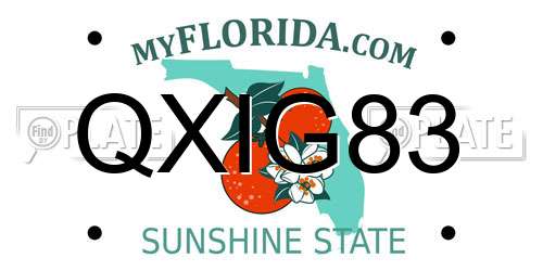 QXIG83 Florida License Plate