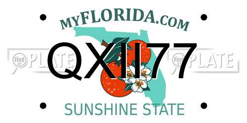QXII77 Florida License Plate