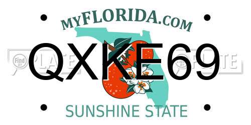 QXKE69 Florida License Plate