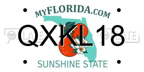 QXKL18 Florida License Plate