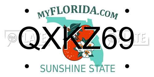 QXKZ69 Florida License Plate