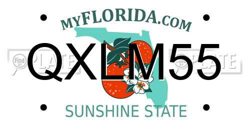 QXLM55 Florida License Plate