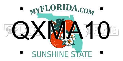 QXMA10 Florida License Plate