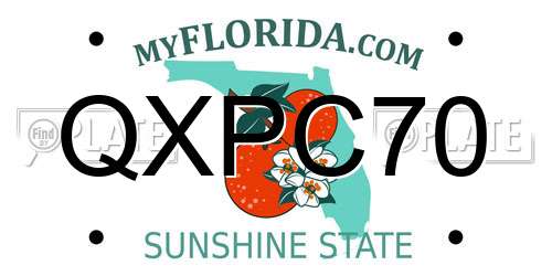 QXPC70 Florida License Plate
