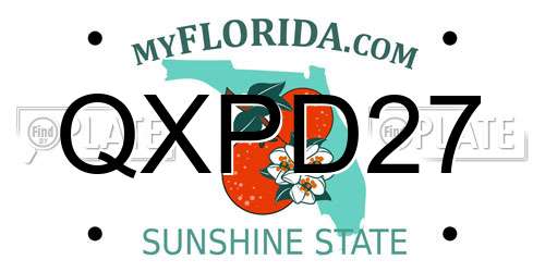 QXPD27 Florida License Plate