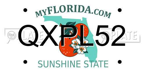QXPL52 Florida License Plate