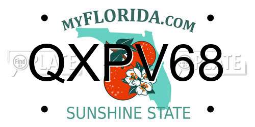 QXPV68 Florida License Plate