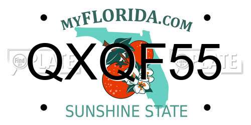 QXQF55 Florida License Plate