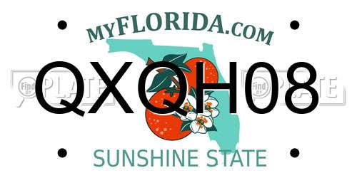 QXQH08 Florida License Plate