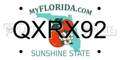 QXRX92 Florida License Plate