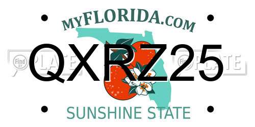 QXRZ25 Florida License Plate